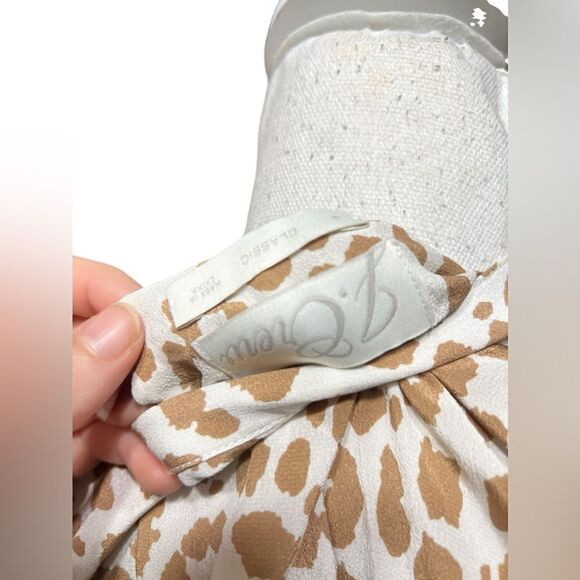 Jcrew Classic-fit collarless silk shirt in bold leopard - Picture 5 of 6